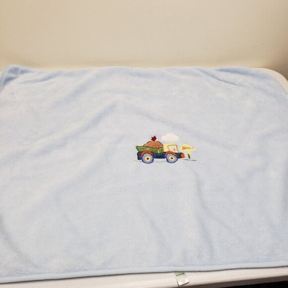 Circo Baby Blanket Blue Dump Truck Slow Sign Red Bird Target - Picture 2 of 8